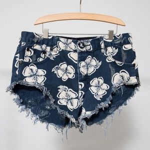One Teaspoon Floral Cropped Shorts